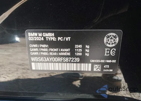 2024 BMW M3 Cs from USA, damaged, VIN WBS63AY00RFS87239